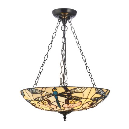 Endon 111869 - Lámpara colgante con cadena Tiffany ASHTON 3xE27/10W/230V, diámetro 45 cm