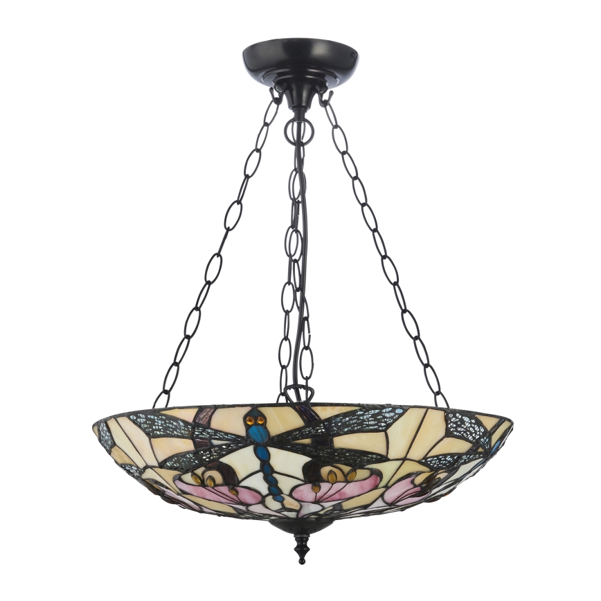 Endon 111869 - Lámpara colgante con cadena Tiffany ASHTON 3xE27/10W/230V, diámetro 45 cm
