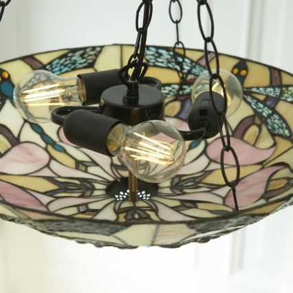 Endon 111869 - Lámpara colgante con cadena Tiffany ASHTON 3xE27/10W/230V, diámetro 45 cm