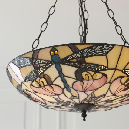 Endon 111869 - Lámpara colgante con cadena Tiffany ASHTON 3xE27/10W/230V, diámetro 45 cm