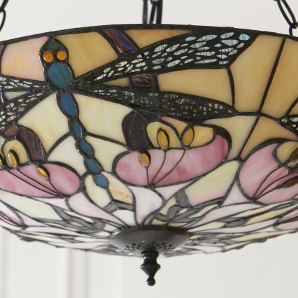 Endon 111869 - Lámpara colgante con cadena Tiffany ASHTON 3xE27/10W/230V, diámetro 45 cm