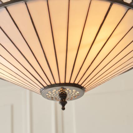 Endon 111870 - Lámpara colgante con cadena estilo Tiffany FARGO 3xE27/10W/230V Ø 41,5 cm
