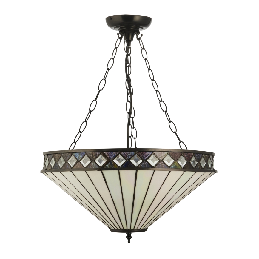 Endon 111871 - Lámpara colgante Tiffany FARGO con cadena 3xE27/10W/230V Ø 50 cm