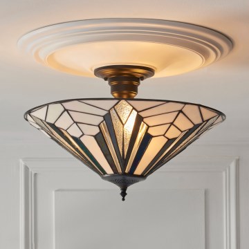 Endon 111895 - Lámpara de techo de superficie Tiffany ASTORIA 3xE27/10W/230V Ø 48 cm