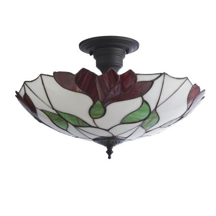 Endon 111896 - Lámpara de techo de montaje en superficie Tiffany BOTANICA, 3xE27/10W/230V, diámetro 45 cm