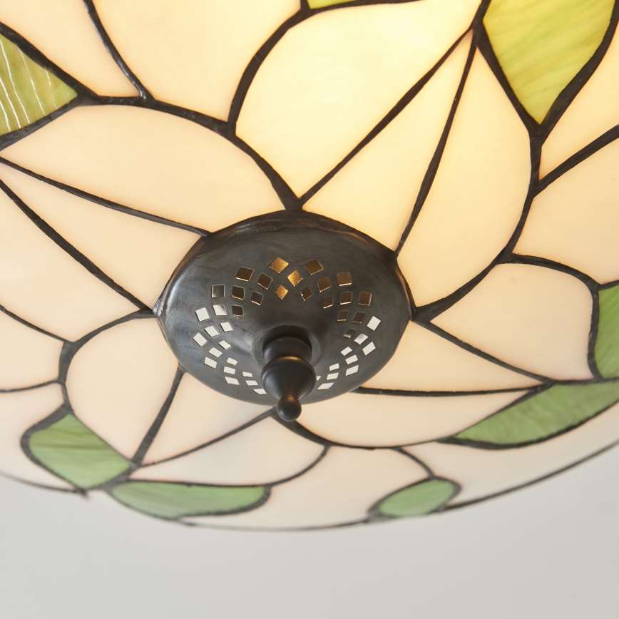 Endon 111896 - Lámpara de techo de montaje en superficie Tiffany BOTANICA, 3xE27/10W/230V, diámetro 45 cm