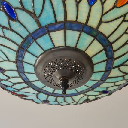 Endon 111897 - Plafón Tiffany DRAGONFLY, 3x E27/10W/230V, Ø 41 cm