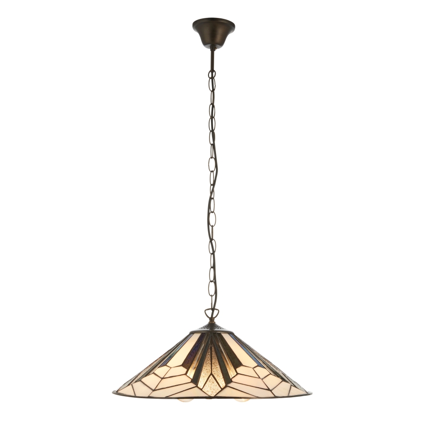Endon 111922 - Lámpara colgante con cadena Tiffany ASTORIA 3xE27/10W/230V Ø 48 cm