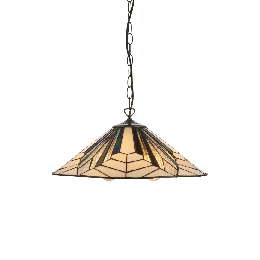 Endon 111922 - Lámpara colgante con cadena Tiffany ASTORIA 3xE27/10W/230V Ø 48 cm