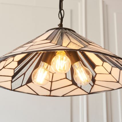 Endon 111922 - Lámpara colgante con cadena Tiffany ASTORIA 3xE27/10W/230V Ø 48 cm