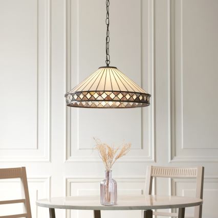 Endon 111961 - Lámpara colgante estilo Tiffany FARGO 3xE27/10W/230V, diámetro 50 cm