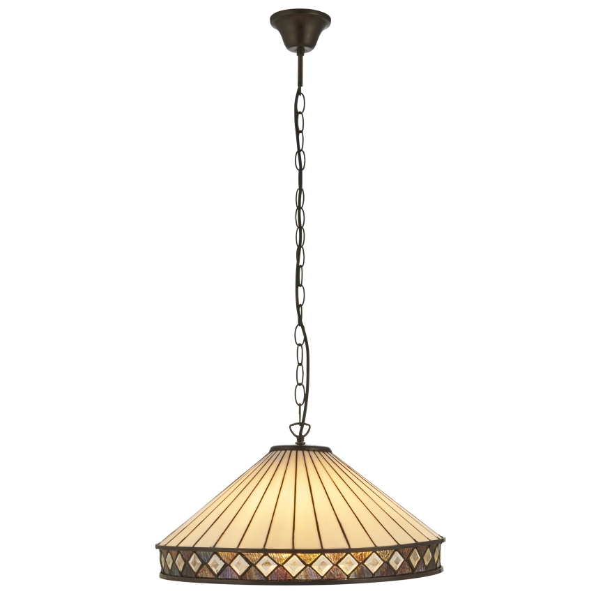 Endon 111961 - Lámpara colgante estilo Tiffany FARGO 3xE27/10W/230V, diámetro 50 cm