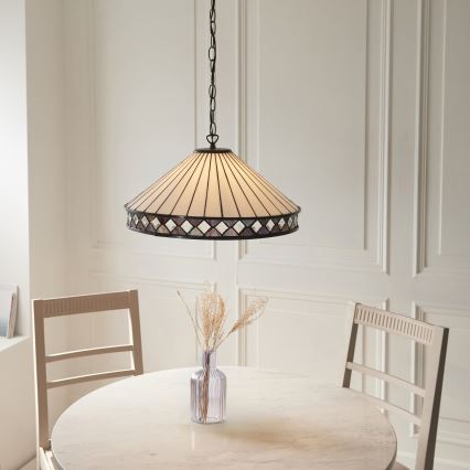 Endon 111961 - Lámpara colgante estilo Tiffany FARGO 3xE27/10W/230V, diámetro 50 cm