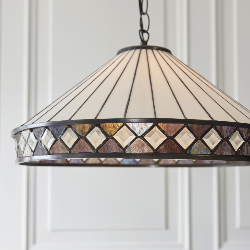Endon 111961 - Lámpara colgante estilo Tiffany FARGO 3xE27/10W/230V, diámetro 50 cm