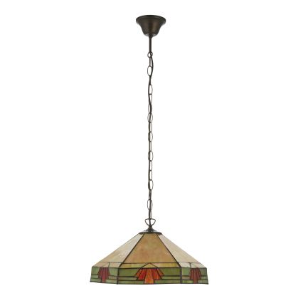 Endon 111989 - Lámpara colgante con cadena Tiffany NEVADA 3xE27/10W/230V Ø 40 cm