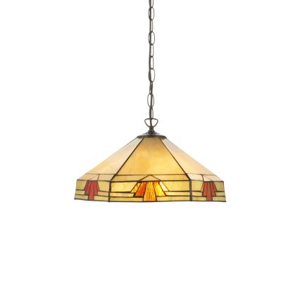 Endon 111989 - Lámpara colgante con cadena Tiffany NEVADA 3xE27/10W/230V Ø 40 cm