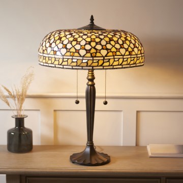 Endon 112178 - Lámpara de mesa Tiffany MILLE FEUX 2xE14/40W/230V diámetro 45 cm