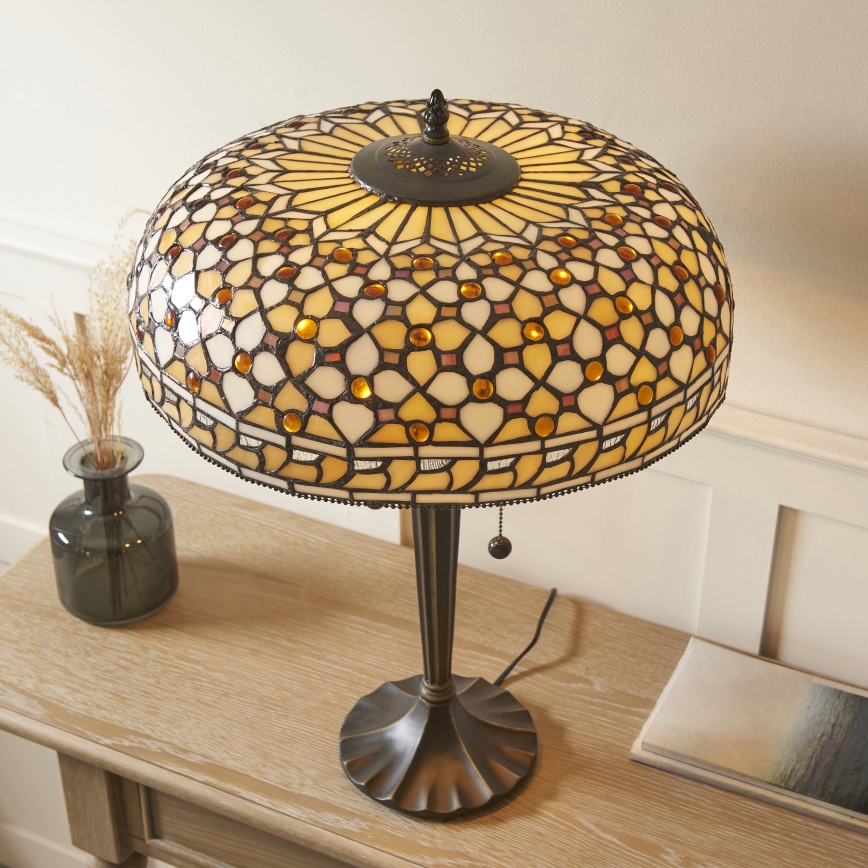 Endon 112178 - Lámpara de mesa Tiffany MILLE FEUX 2xE14/40W/230V diámetro 45 cm