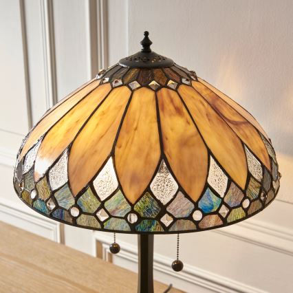 Endon 112183 - Lámpara de mesa Tiffany BROOKLYN 2xE14/10W/230V Ø 40 cm