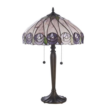 Endon 112184 - Lámpara de mesa estilo Tiffany HUTCHINSON 2xE27/10W/230V diámetro 40 cm