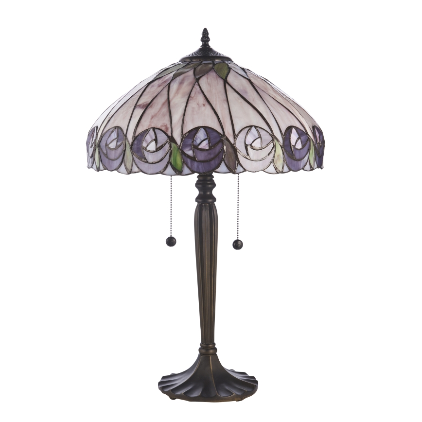 Endon 112184 - Lámpara de mesa estilo Tiffany HUTCHINSON 2xE27/10W/230V diámetro 40 cm