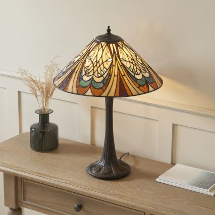 Endon 112185 - Lámpara de mesa Tiffany HECTOR 1xE27/10W/230V Ø 40 cm