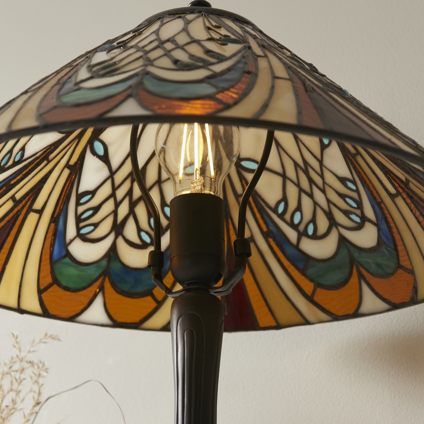 Endon 112185 - Lámpara de mesa Tiffany HECTOR 1xE27/10W/230V Ø 40 cm
