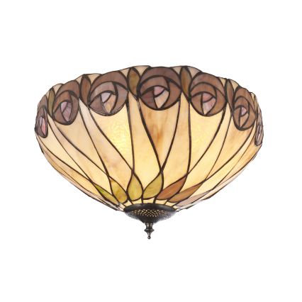 Endon 112188 - Lámpara de techo Tiffany HUTCHINSON 2xE27/60W/230V Ø 40 cm
