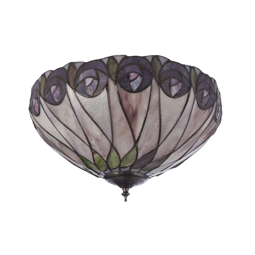 Endon 112188 - Lámpara de techo Tiffany HUTCHINSON 2xE27/60W/230V Ø 40 cm