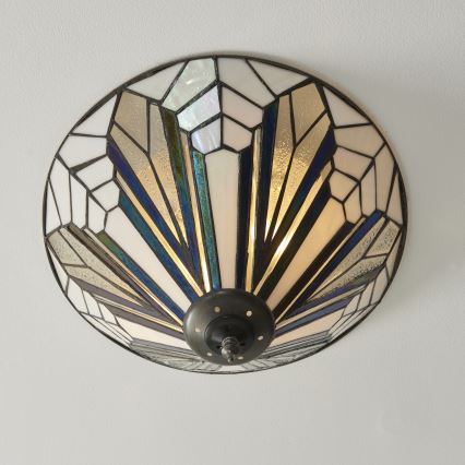 Endon 112191 - Lámpara de techo Tiffany ASTORIA 2xE27/60W/230V, diámetro 40 cm