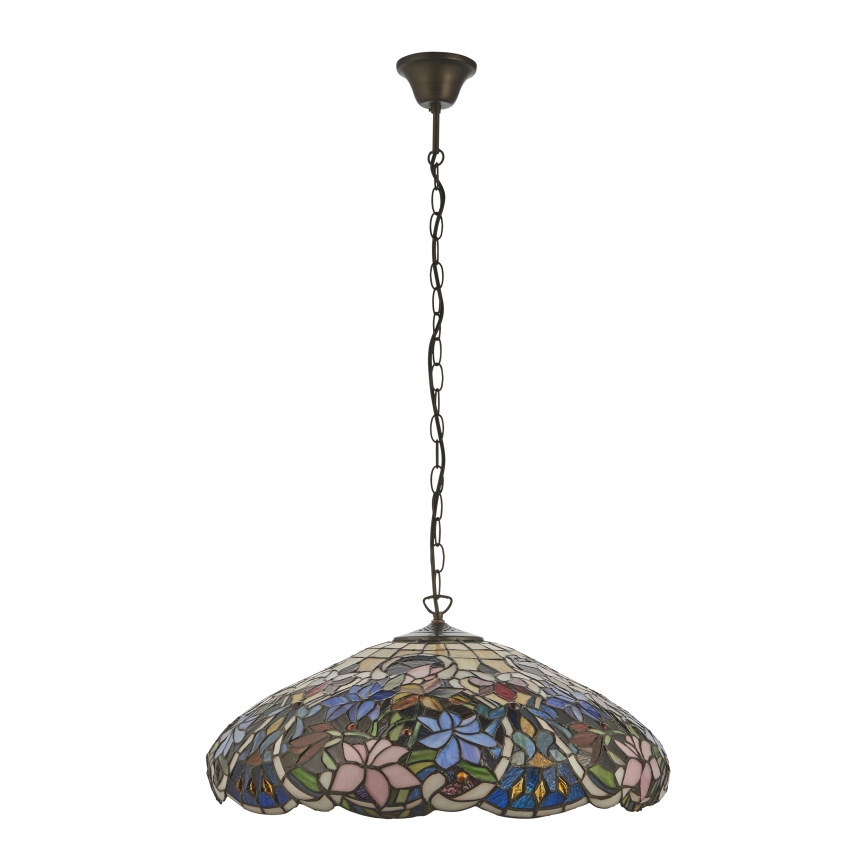 Endon 112193 - Lámpara colgante con cadena estilo Tiffany SULLIVAN 3xE27/60W/230V Ø 57 cm