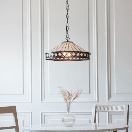 Endon 112196 - Lámpara colgante con cadena Tiffany FARGO 1xE27/60W/230V Ø 41,5 cm