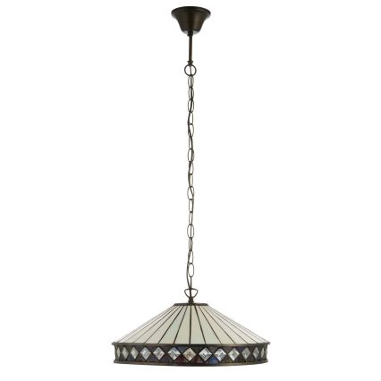 Endon 112196 - Lámpara colgante con cadena Tiffany FARGO 1xE27/60W/230V Ø 41,5 cm
