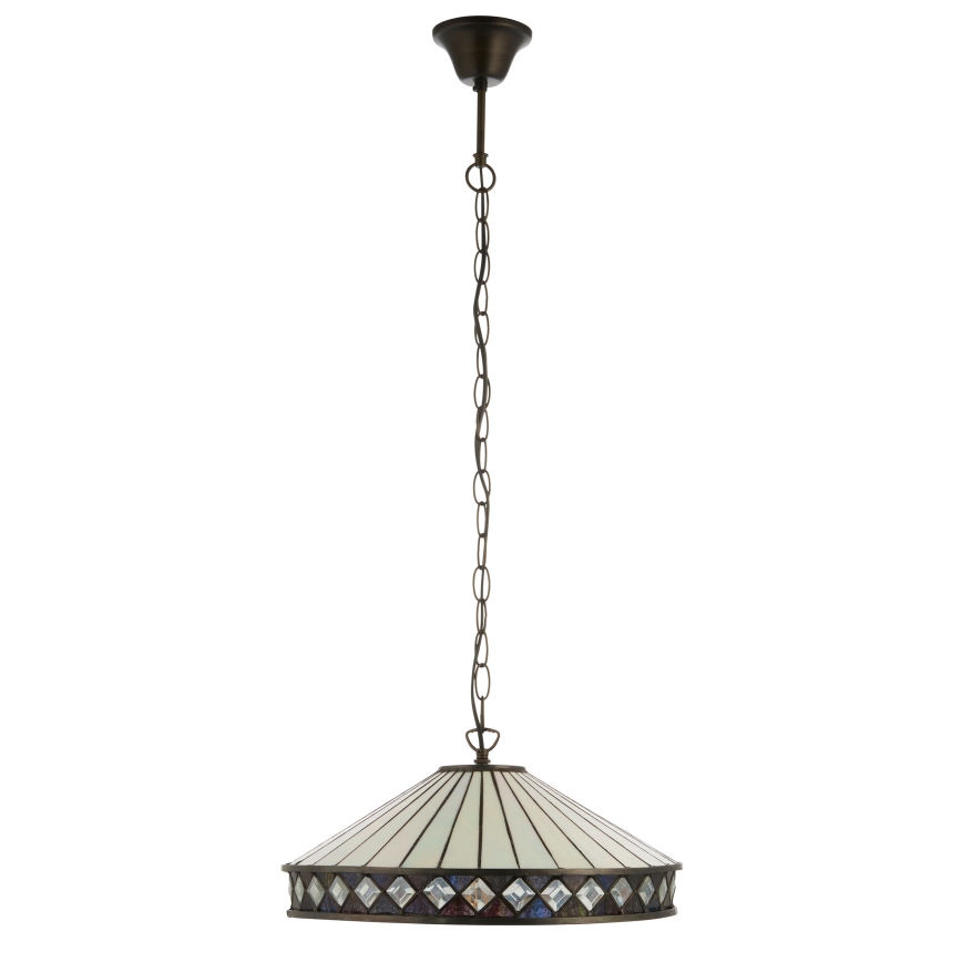 Endon 112196 - Lámpara colgante con cadena Tiffany FARGO 1xE27/60W/230V Ø 41,5 cm
