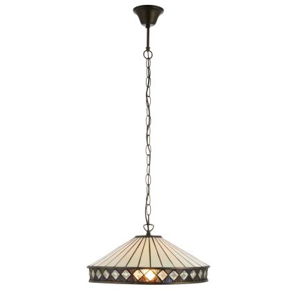 Endon 112196 - Lámpara colgante con cadena Tiffany FARGO 1xE27/60W/230V Ø 41,5 cm