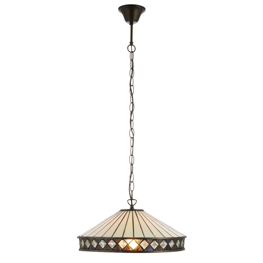 Endon 112196 - Lámpara colgante con cadena Tiffany FARGO 1xE27/60W/230V Ø 41,5 cm