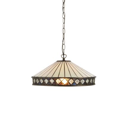 Endon 112196 - Lámpara colgante con cadena Tiffany FARGO 1xE27/60W/230V Ø 41,5 cm
