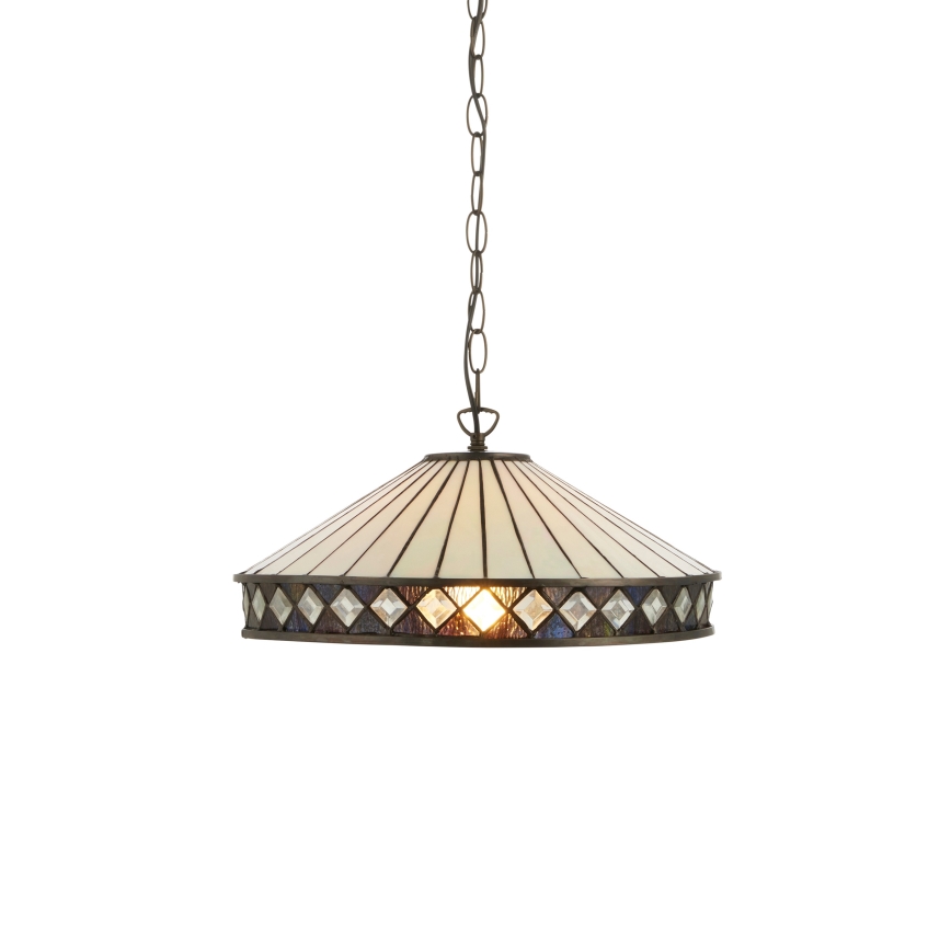 Endon 112196 - Lámpara colgante con cadena Tiffany FARGO 1xE27/60W/230V Ø 41,5 cm