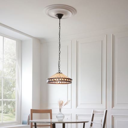 Endon 112196 - Lámpara colgante con cadena Tiffany FARGO 1xE27/60W/230V Ø 41,5 cm