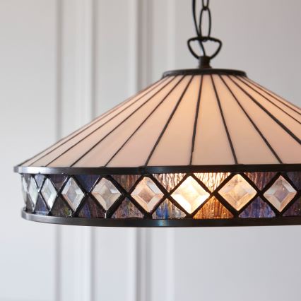 Endon 112196 - Lámpara colgante con cadena Tiffany FARGO 1xE27/60W/230V Ø 41,5 cm