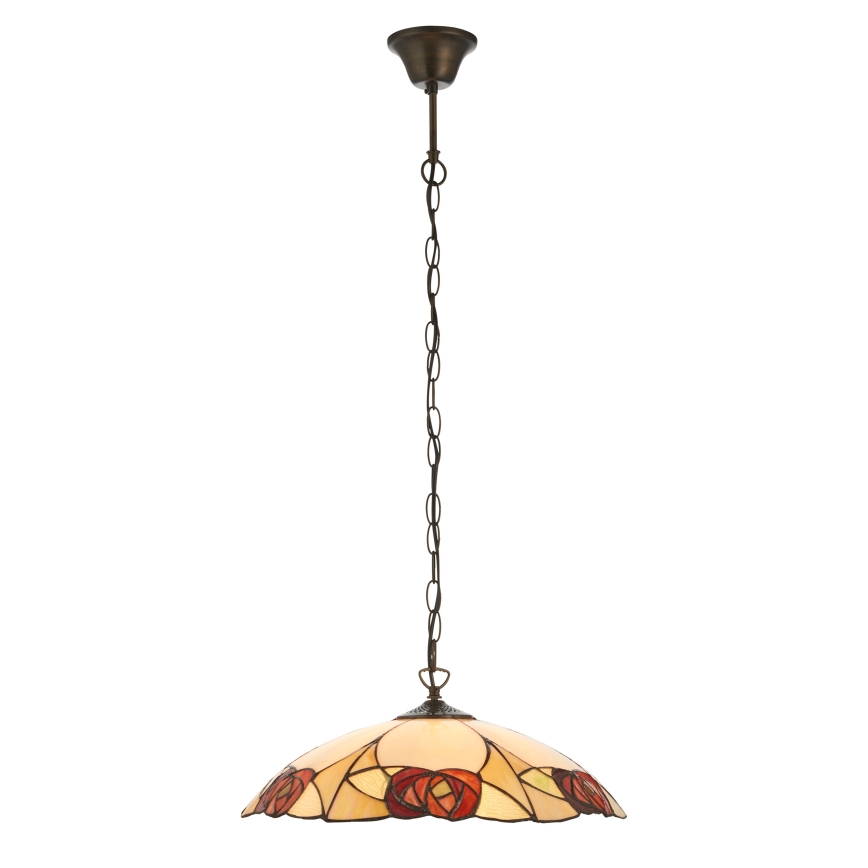 Endon 112197 - Lámpara colgante con cadena Tiffany INGRAM 1xE27/60W/230V Ø 45 cm