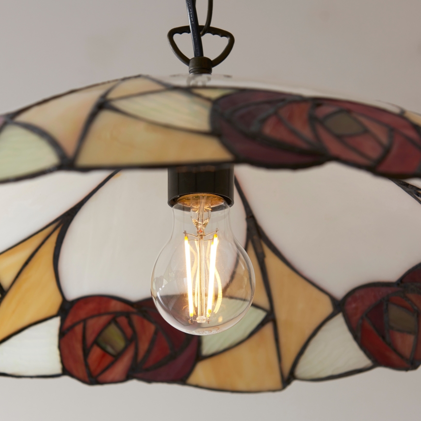 Endon 112197 - Lámpara colgante con cadena Tiffany INGRAM 1xE27/60W/230V Ø 45 cm