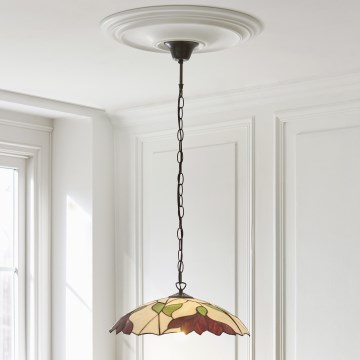 Endon 112246 - Lámpara colgante con cadena estilo Tiffany BOTANICA 1xE27/60W/230V Ø 45 cm