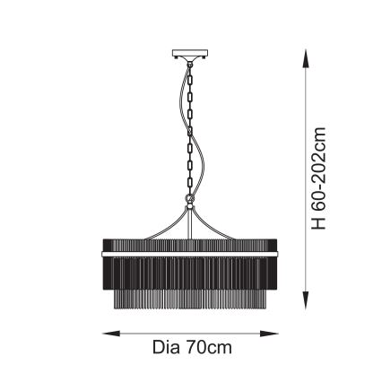 Endon 112574 - Lámpara colgante con cadena MARIETTA GRAND 7xE14/7W/230V latón/vidrio transparente