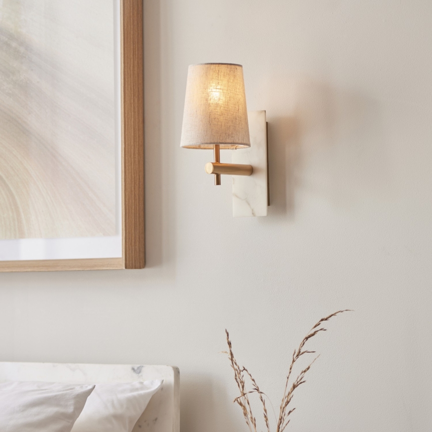 Endon 114200 - Aplique de pared 1xE14/7W/230V beige/dorado