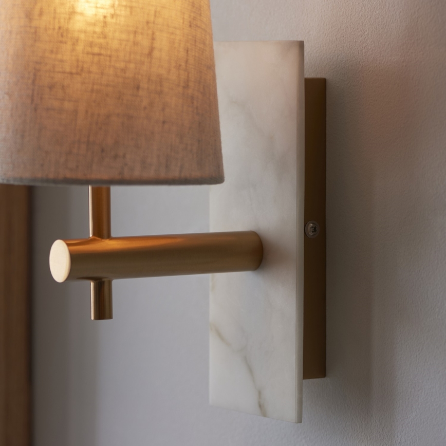 Endon 114200 - Aplique de pared 1xE14/7W/230V beige/dorado