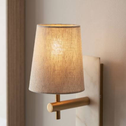 Endon 114200 - Aplique de pared 1xE14/7W/230V beige/dorado