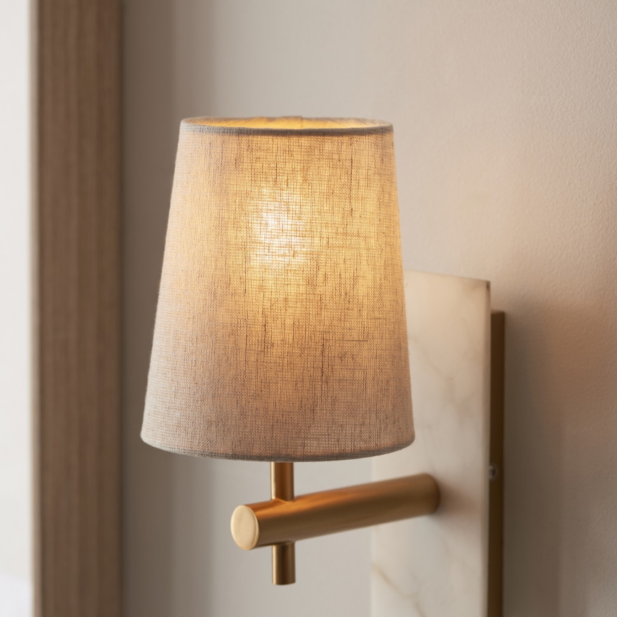Endon 114200 - Aplique de pared 1xE14/7W/230V beige/dorado