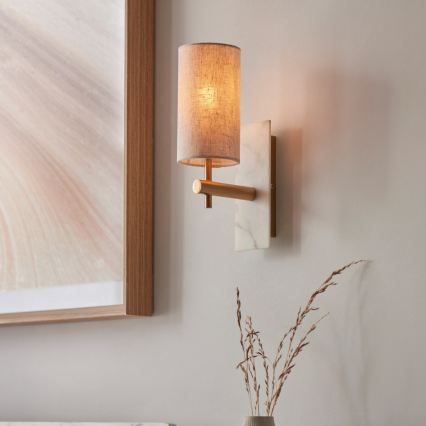 Endon 114201 - Lámpara de pared 1xE14/7W/230V beige/dorado