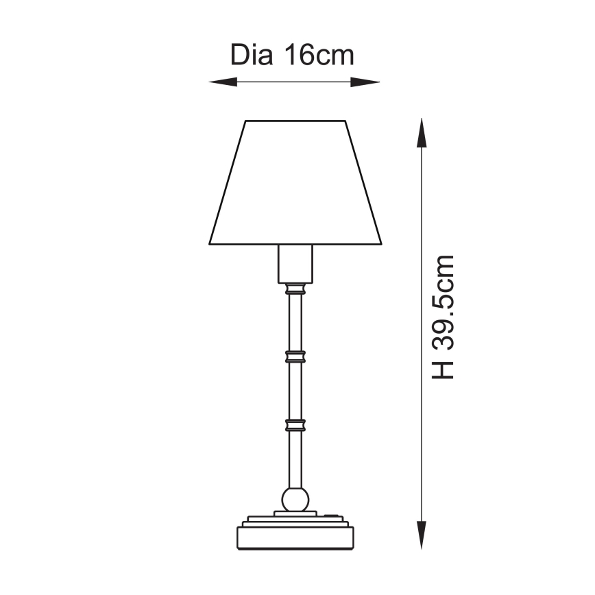 Endon 114800 - Lámpara de mesa LED recargable y regulable BURLEY LED/1,5W/5V 3600 mAh latón/verde